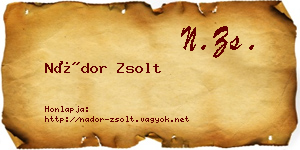 Nádor Zsolt névjegykártya